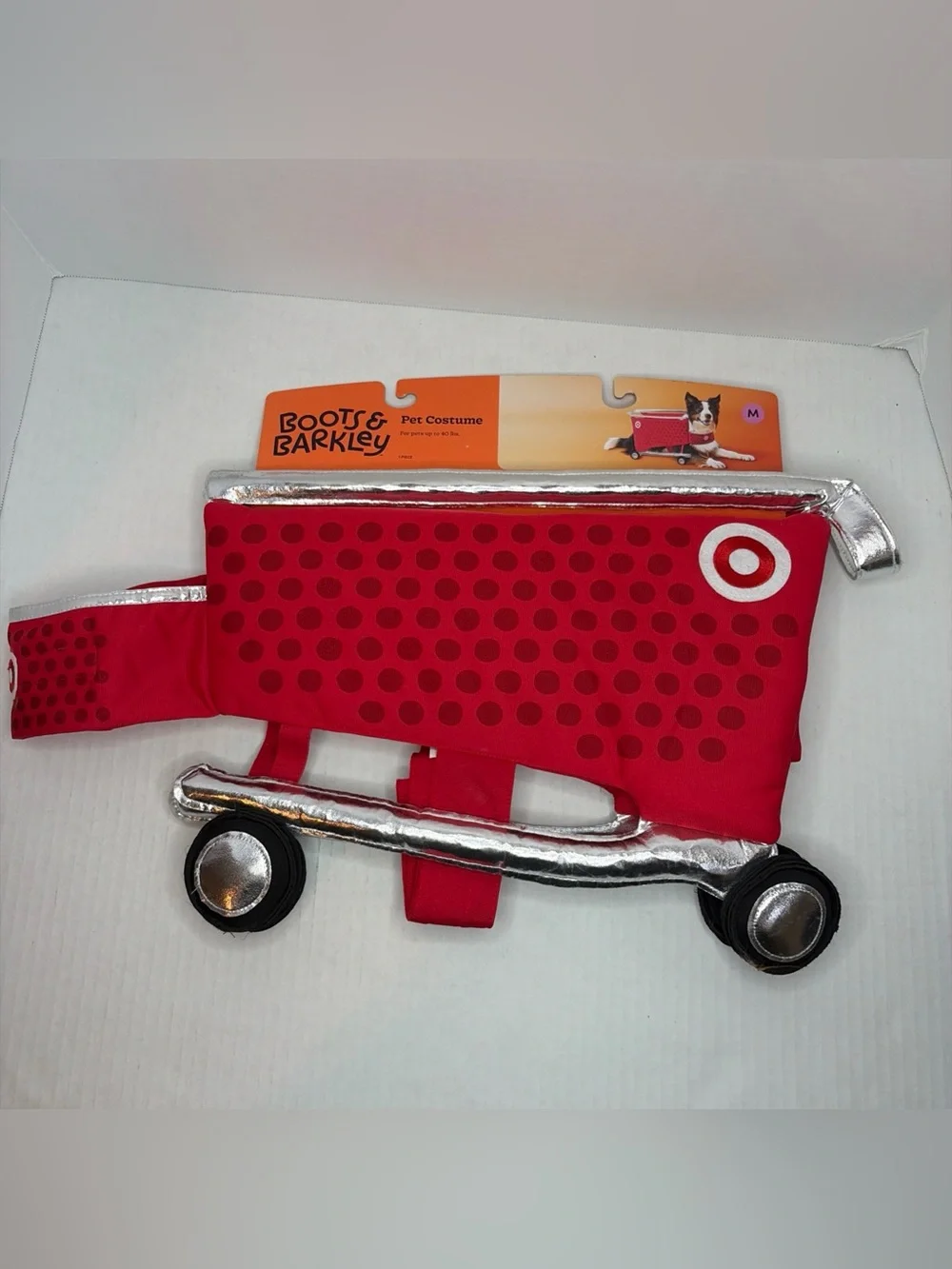 Boots & Barkley Red Target Cart Pet Costume with Silver Accents